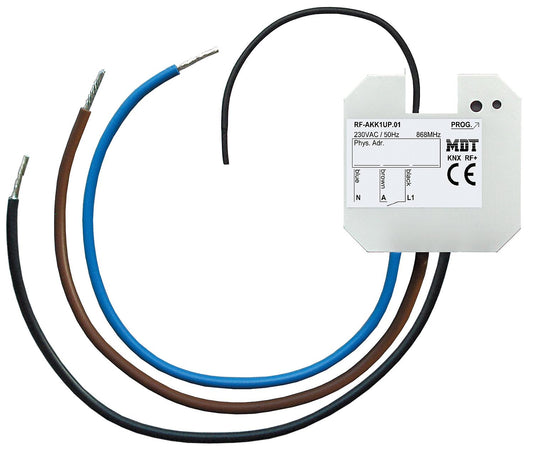KNX RF+ wireless switching actuator, single-gang, flush-mounted, 10 A, 230 V AC