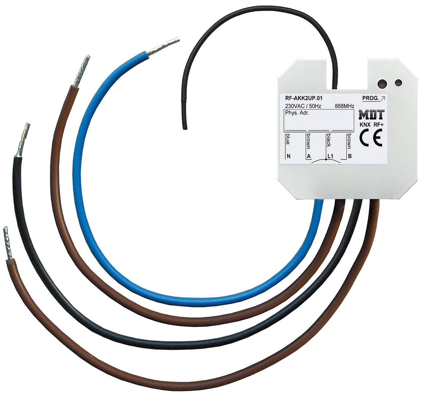 KNX RF+ wireless switching actuator, single-gang, flush-mounted, 10 A, 230 V AC