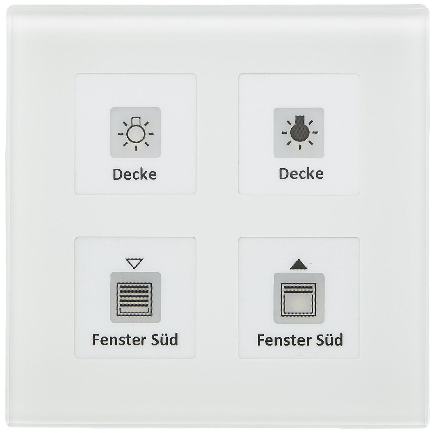 KNX RF+ Wireless Glass Push Button Plus 4-gang with Actuator, Black