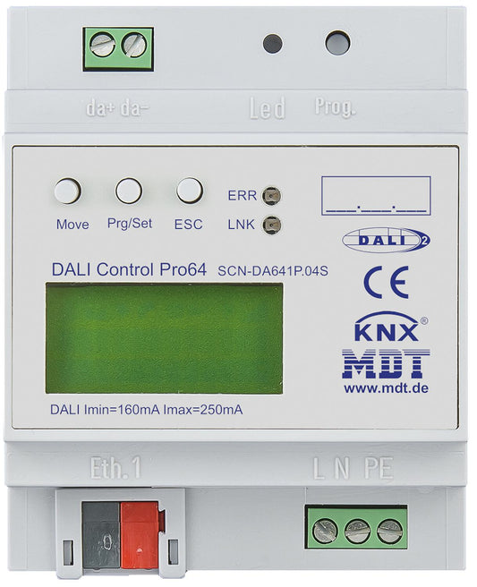 DIN rail mounting device DALI Control Pro64 Gateway controller, 4TE, DIN rail