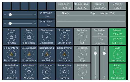 VisuControl Pro software touch panel