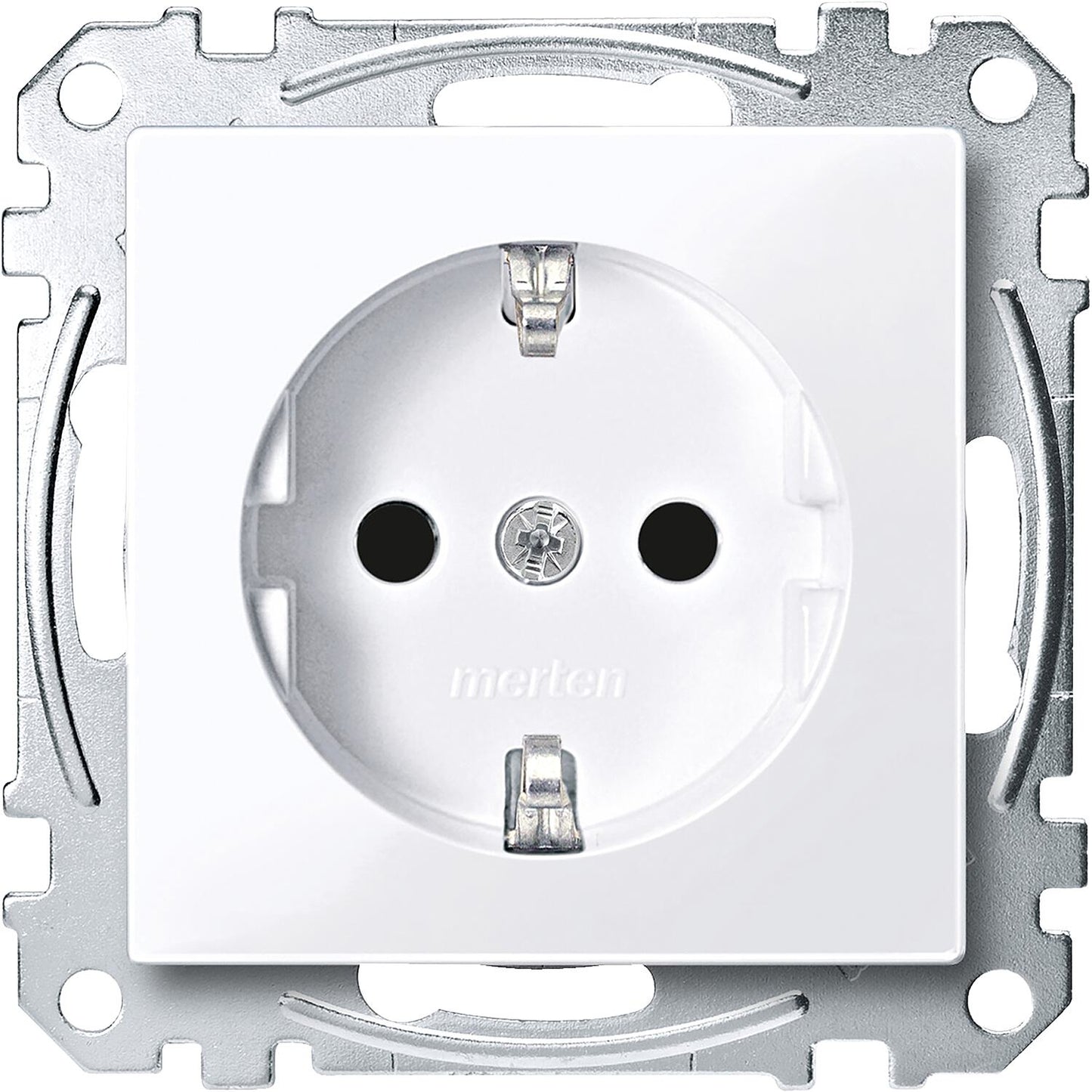 System M, socket with child safety Merten, aluminium