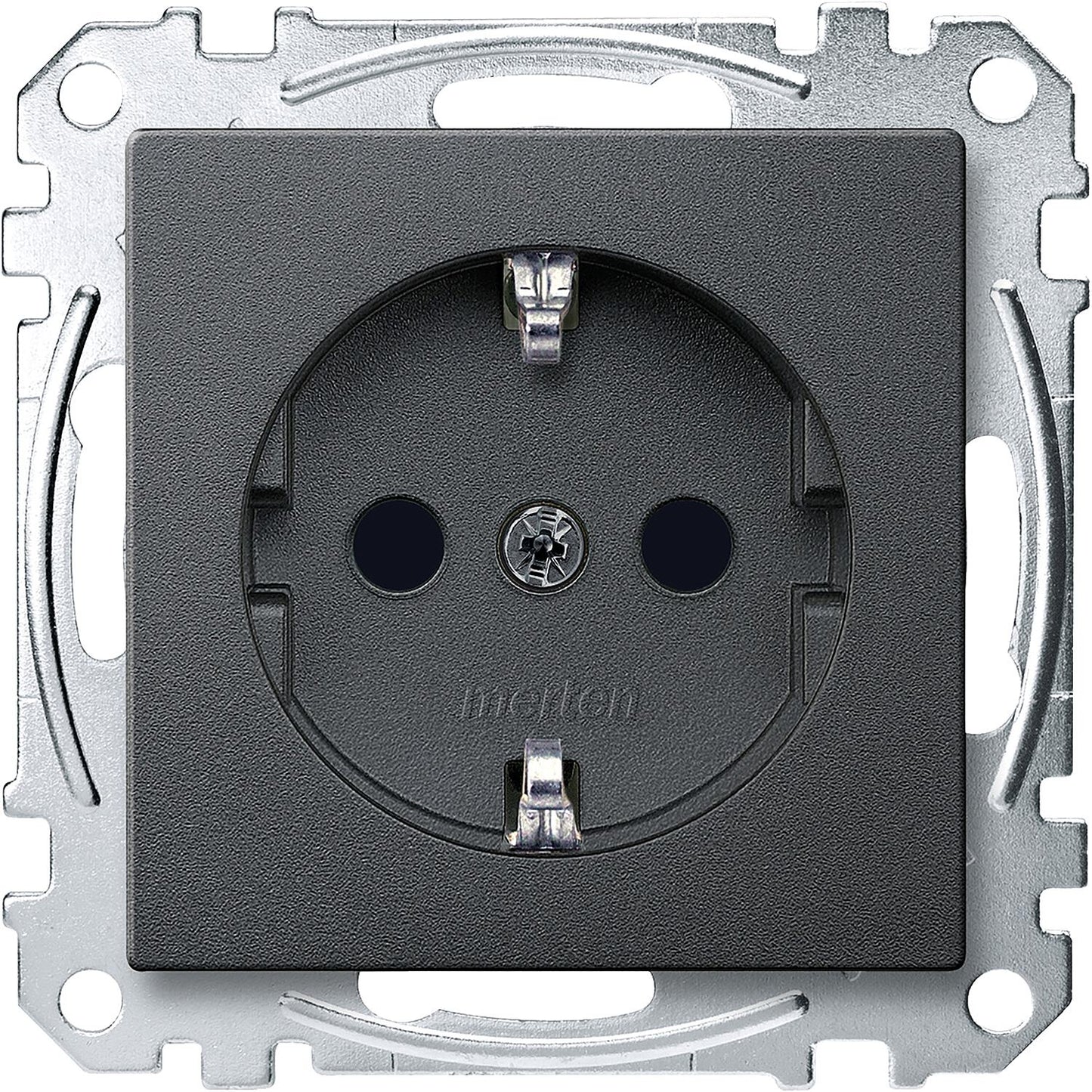 System M, socket with child safety Merten, aluminium