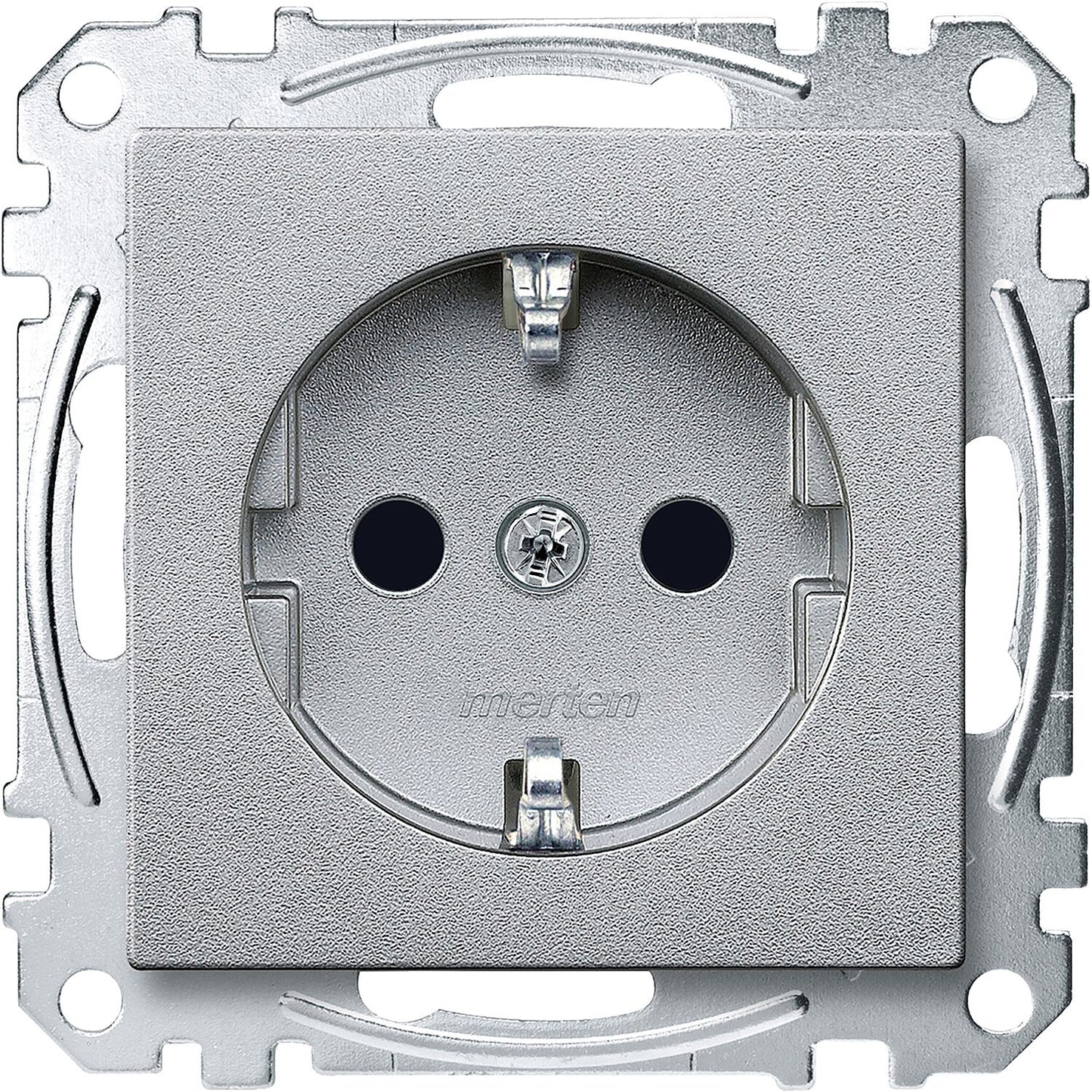 System M, socket with child safety Merten, aluminium