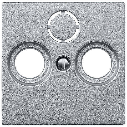 System M, Abdeckung für SAT-Antennendose 3-fach Merten, aluminium