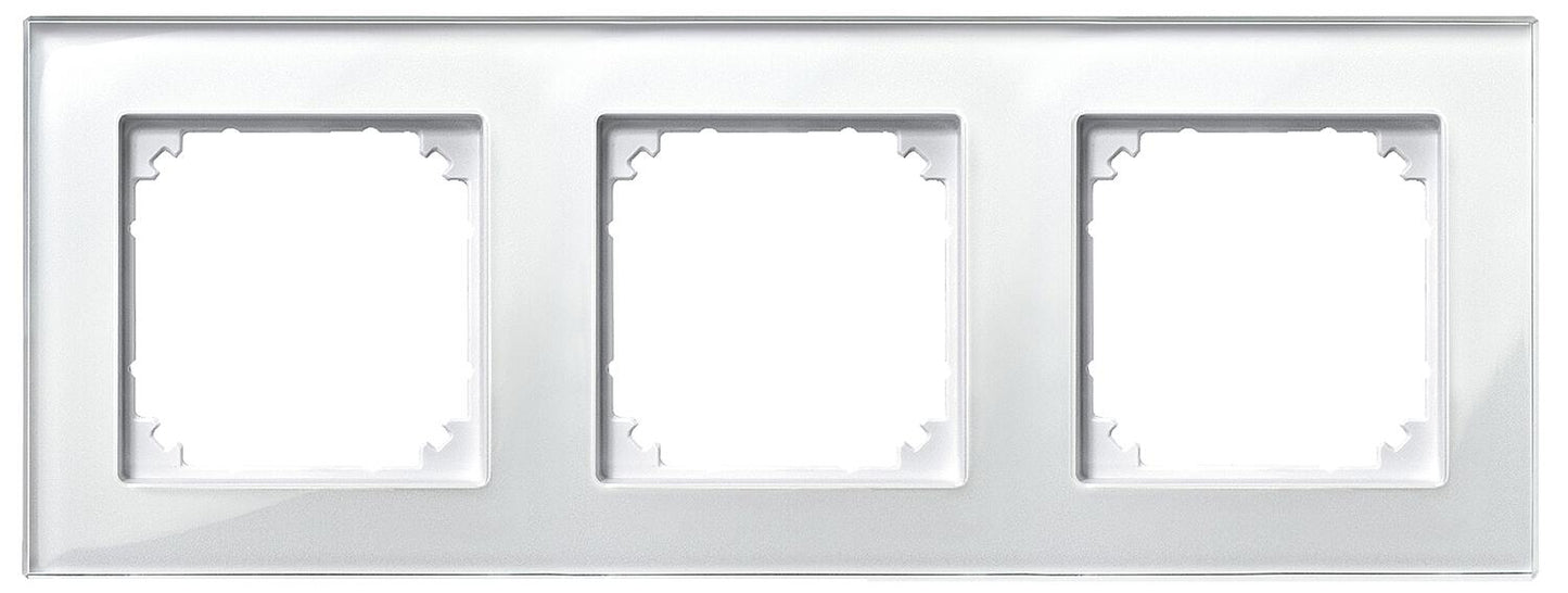 M-Plan, real glass frame brilliant white Merten, single