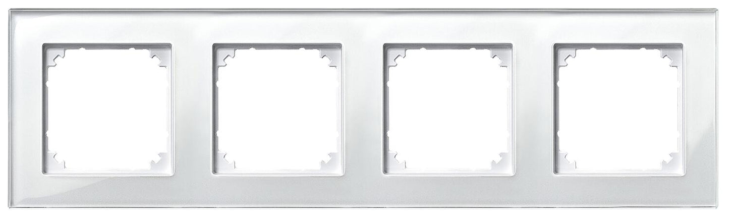 M-Plan, real glass frame brilliant white Merten, single