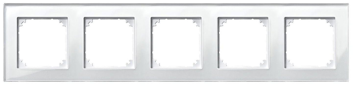 M-Plan, real glass frame brilliant white Merten, single