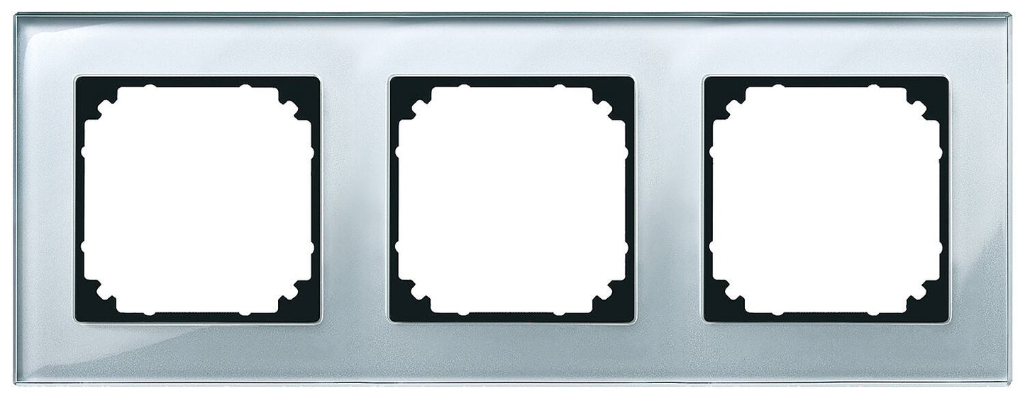 M-Plan, real glass frame diamond silver Merten, single glazing