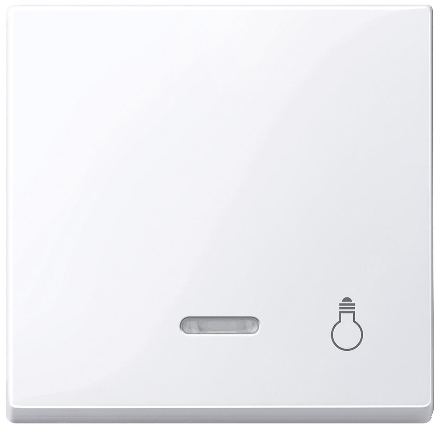 System M, Wippe mit Fenster Merten, Aufdruck Licht, aluminium