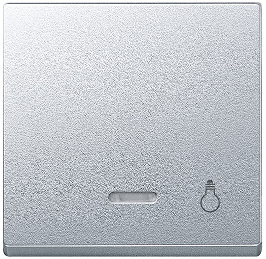 System M, Wippe mit Fenster Merten, Aufdruck Licht, aluminium