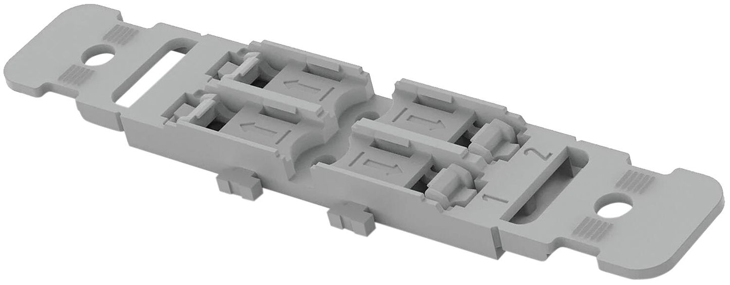 Wago Befestigungsadapter 1-fach mit Zugentlastung für Durchgangsverbinder mit Hebel 221-2501, für Schraubbefestigung, VPE 25