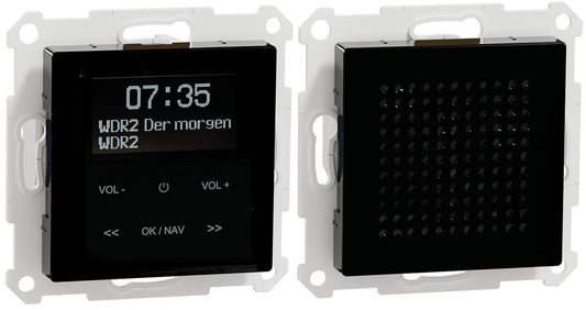 Unterputz DAB+ Radio mit Bluetooth inklusive Lautsprecher, Farbe Schwarz für System M