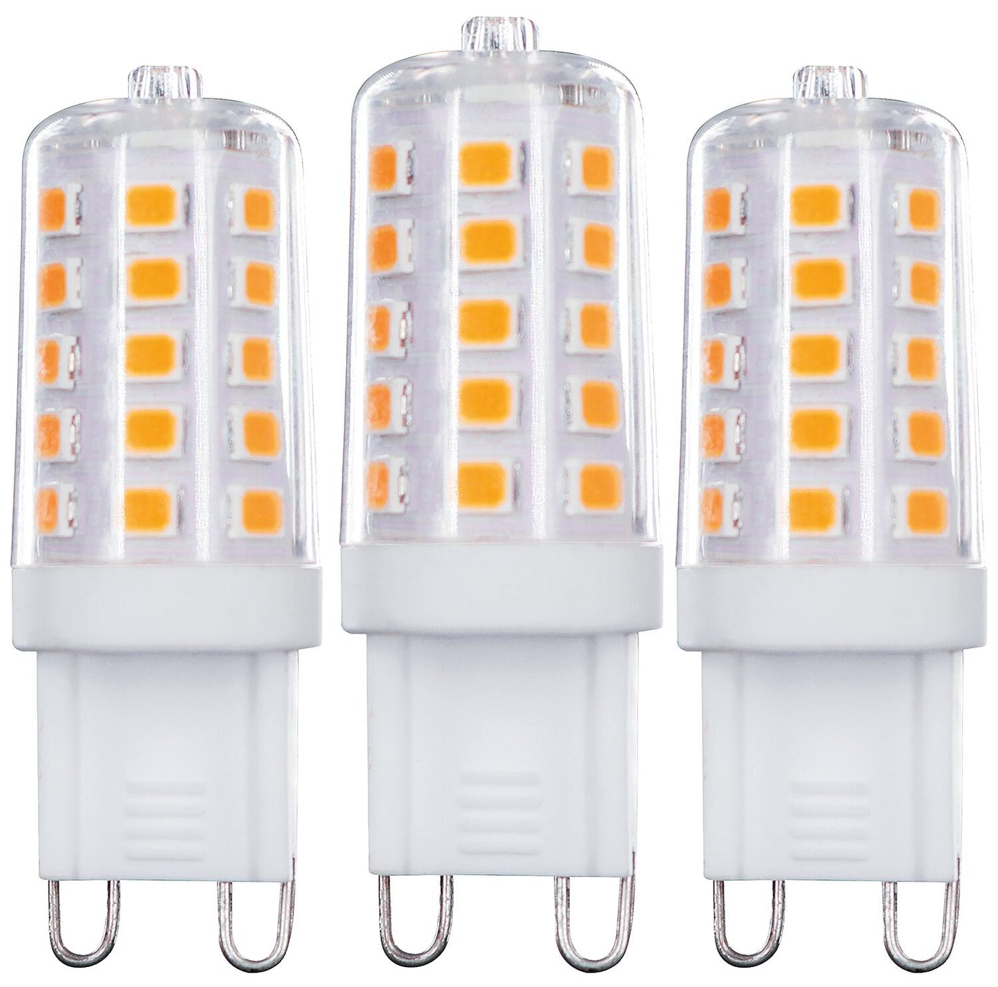 LED SMD light bulbs - G9 3.5W 300lm 2700K clear dimmable 3-pack