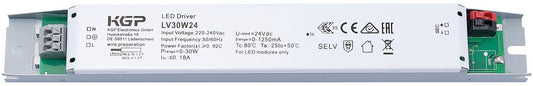 LED power supply CV 24V DC 0-30W 0-1.25A non-dimmable IP20 linear