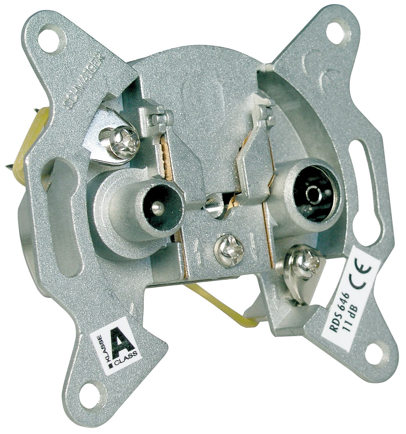 Broadband pass-through socket: 11 dB