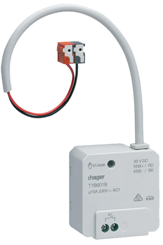 Hager single-gang switching actuator 10A 230V KNX flush-mounted TYB601B