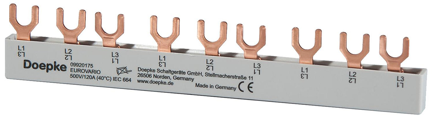 Sammelschiene EV-S G 3.9.120, 10 mm², Gabel, 3-phasig