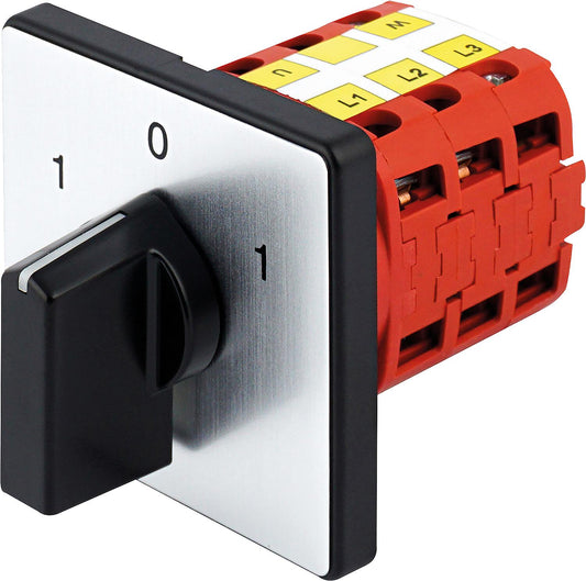 Reversing switch for front mounting, 1 - 0 - 1, 60°, V3N W-F3-BS
