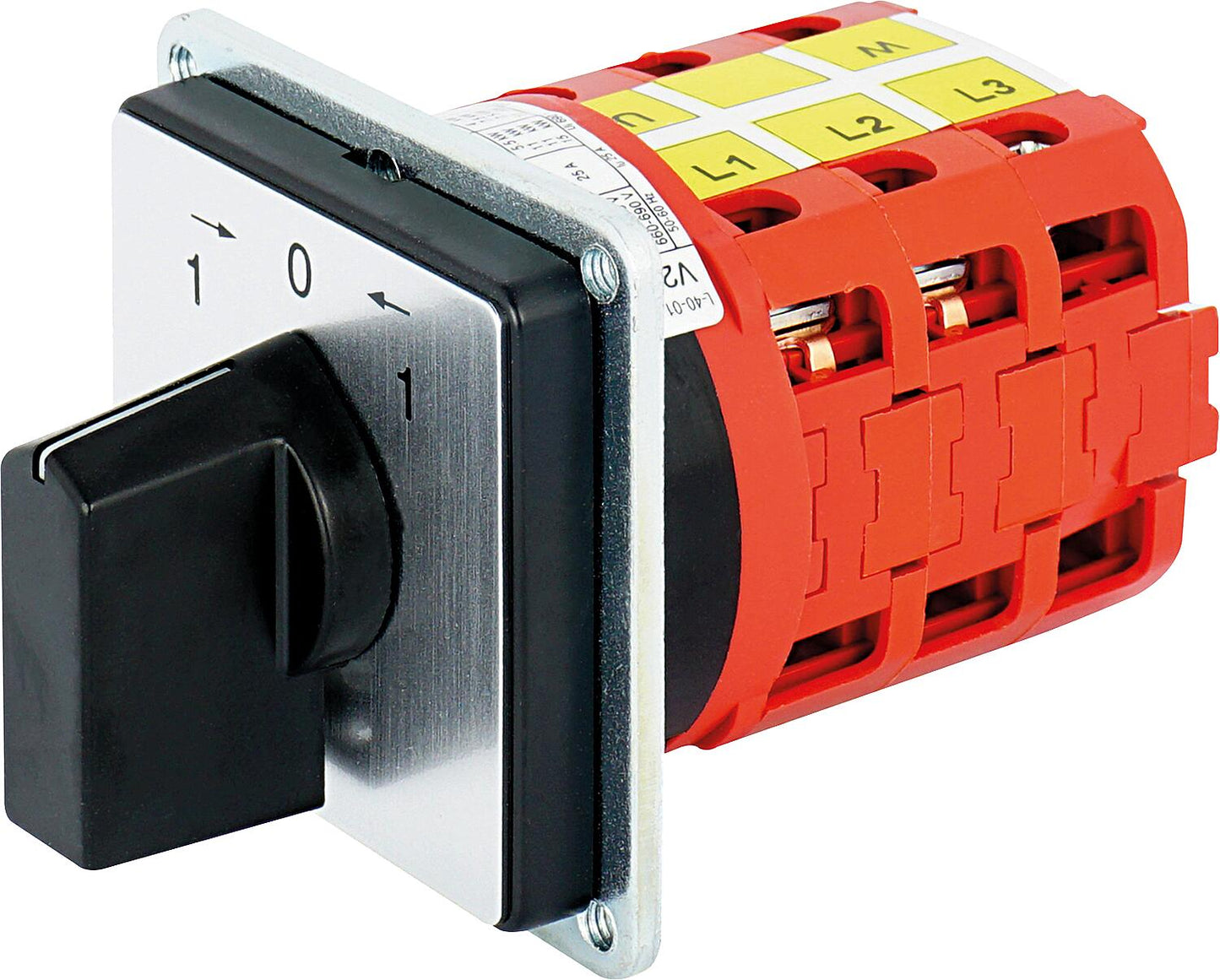 Inverseur de sens pour montage frontal, 1 - 0 - 1, 60°, V3N W-F3-BS