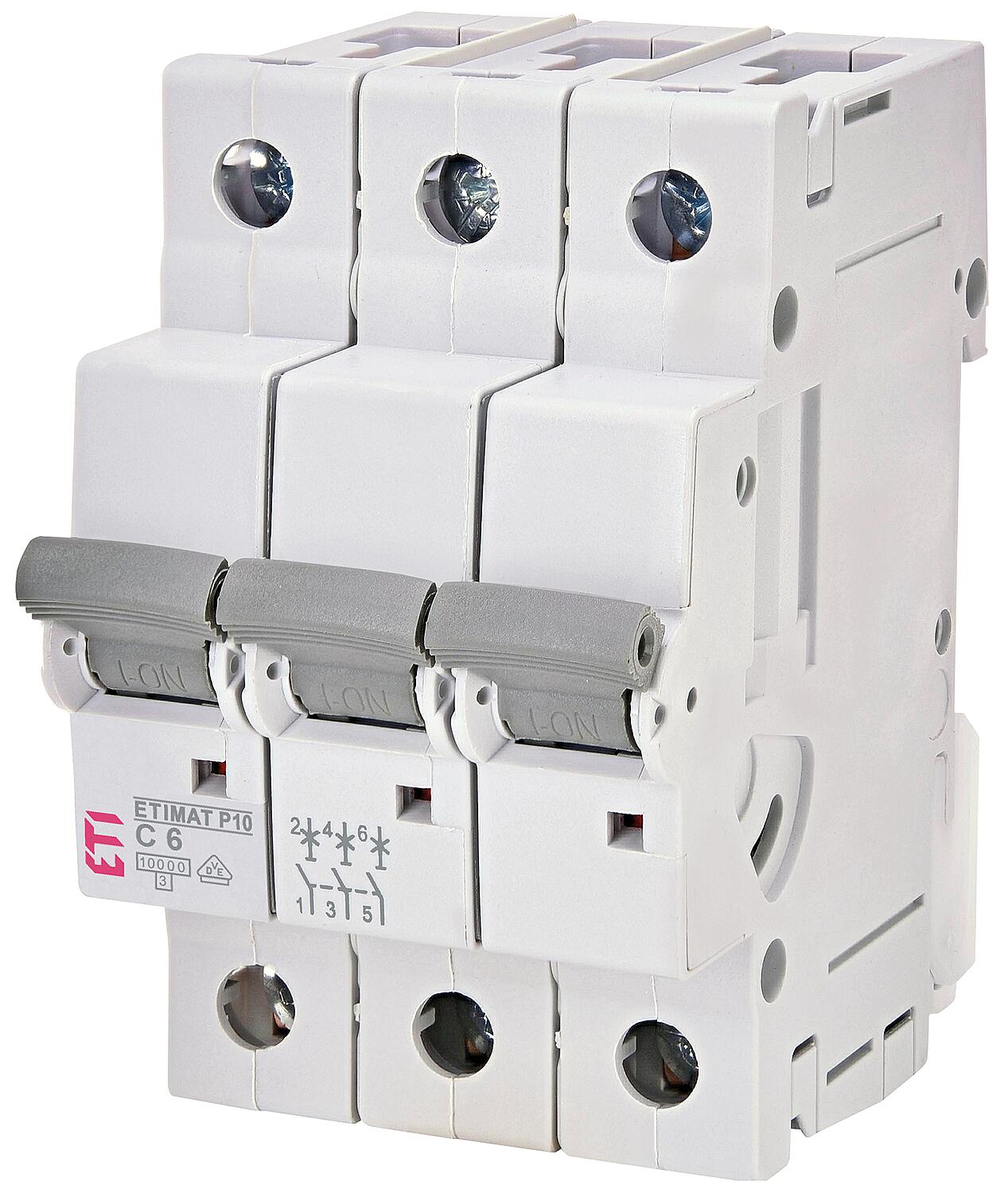 ETI circuit breaker ETIMAT P10 3-pole, 10kA, C6, REG
