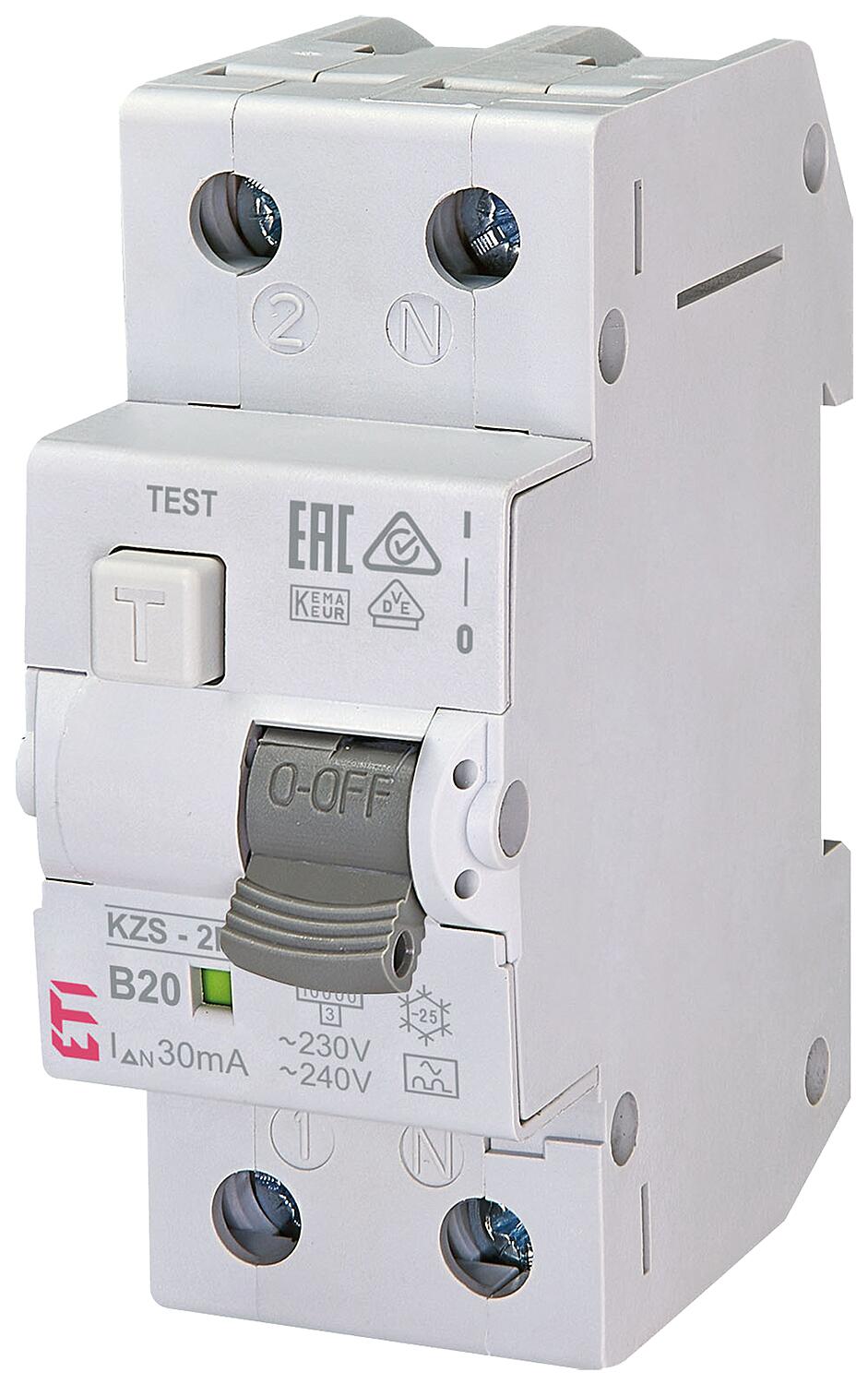 FI-LS circuit breaker, KZS-2M A B13/0.03