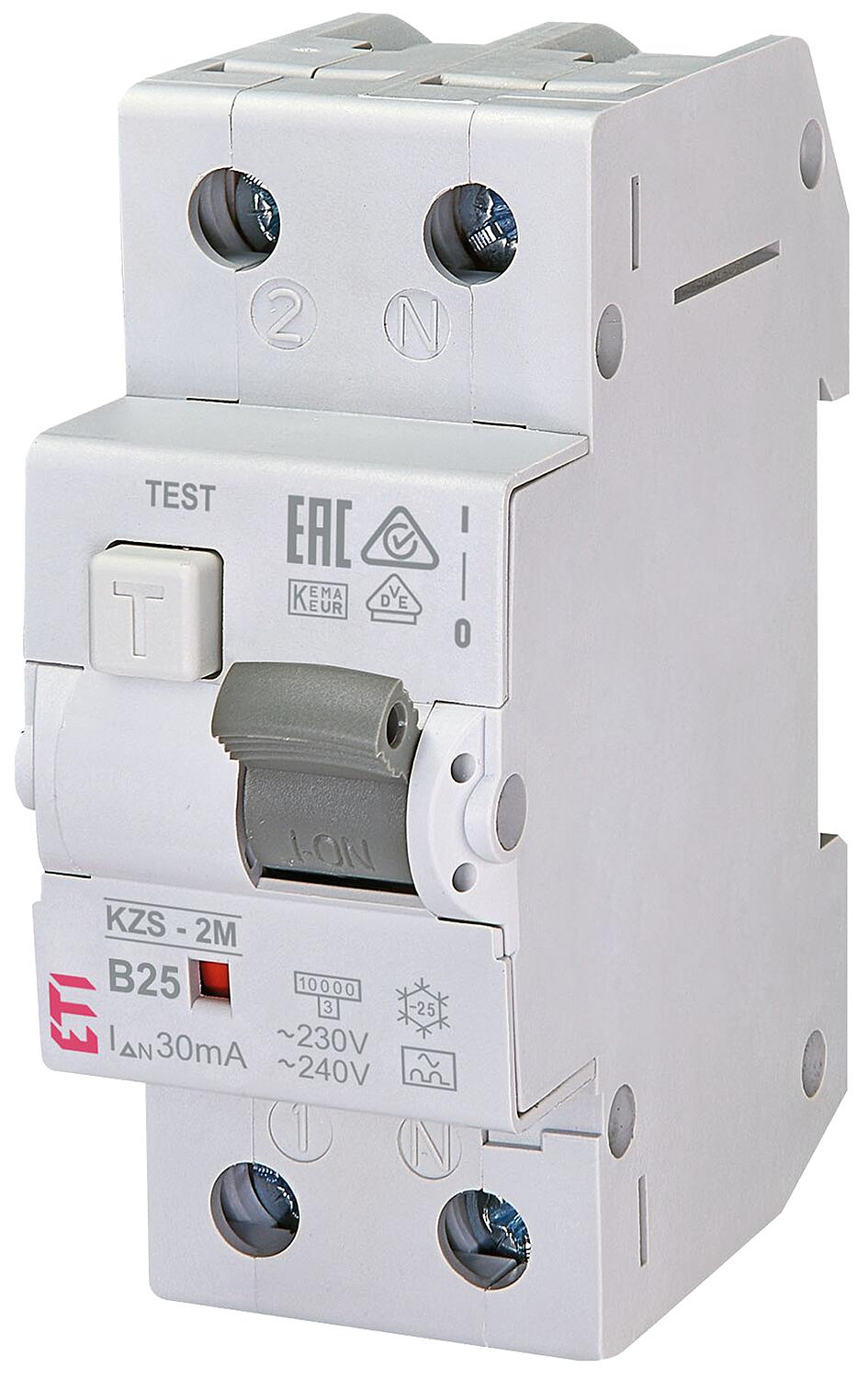 FI-LS circuit breaker, KZS-2M A B13/0.03