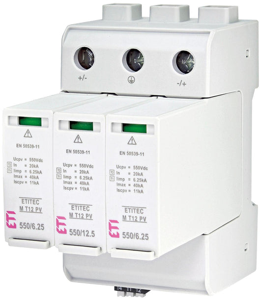 ETI combination arrester for PV, ETITEC M T12 PV 1100/12.5 Y RC, REG