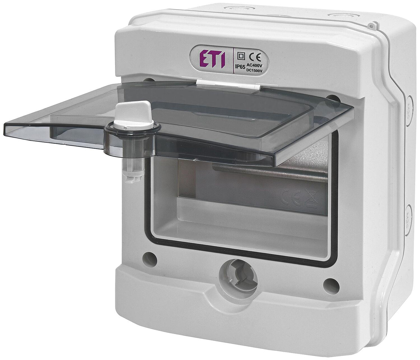 Surface-mounted distribution box ECH-4G, 1 row, 4 modules, suitable for damp locations IP65