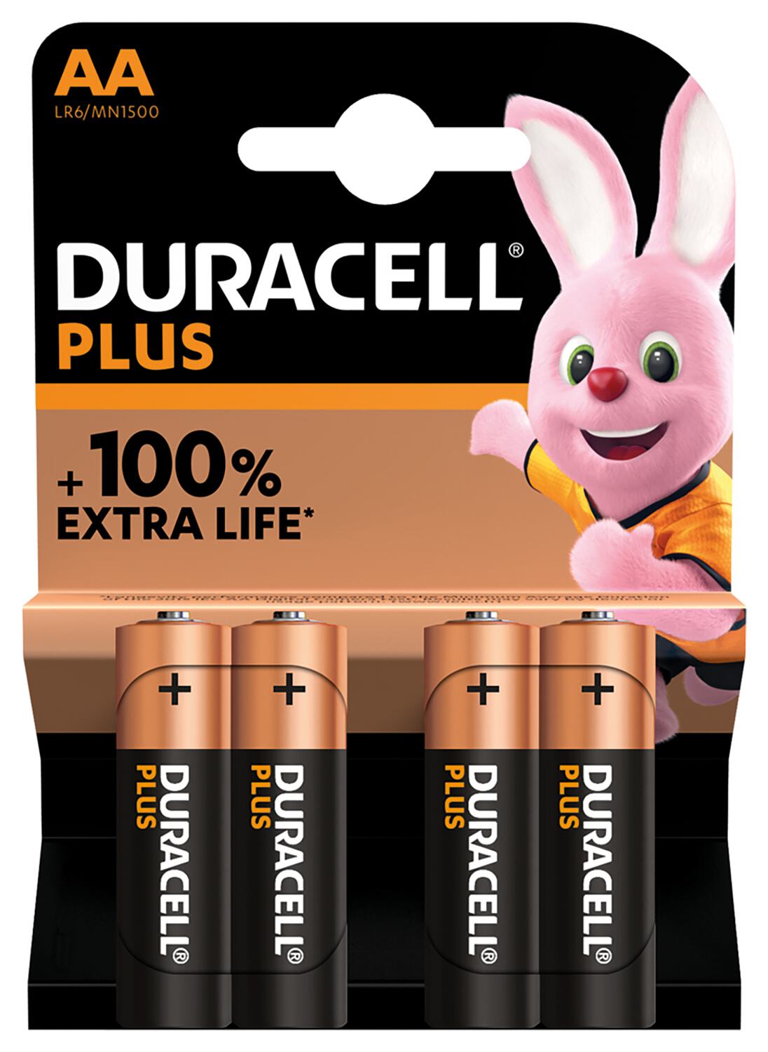 Duracell MN1500 Plus AA Batterie 4er-Blister