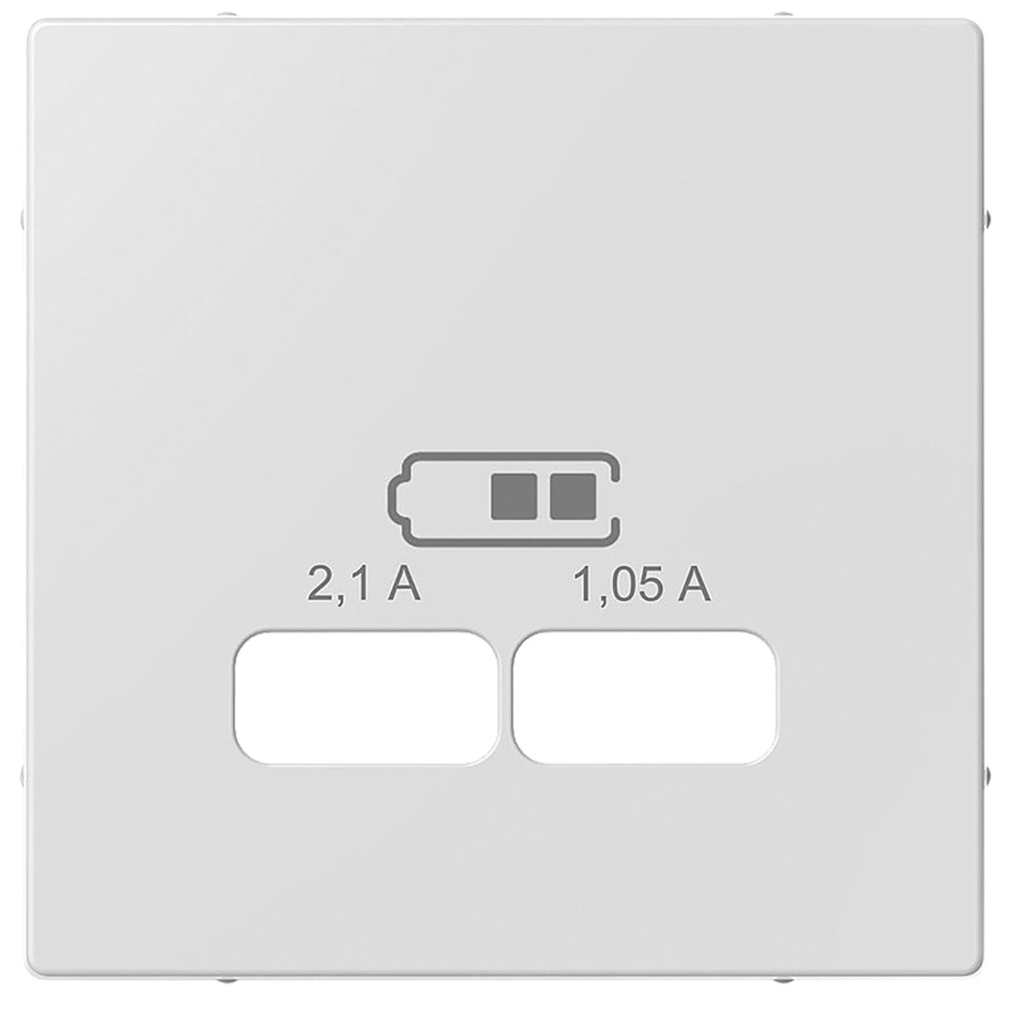 Central plate for USB charging station insert, matte black