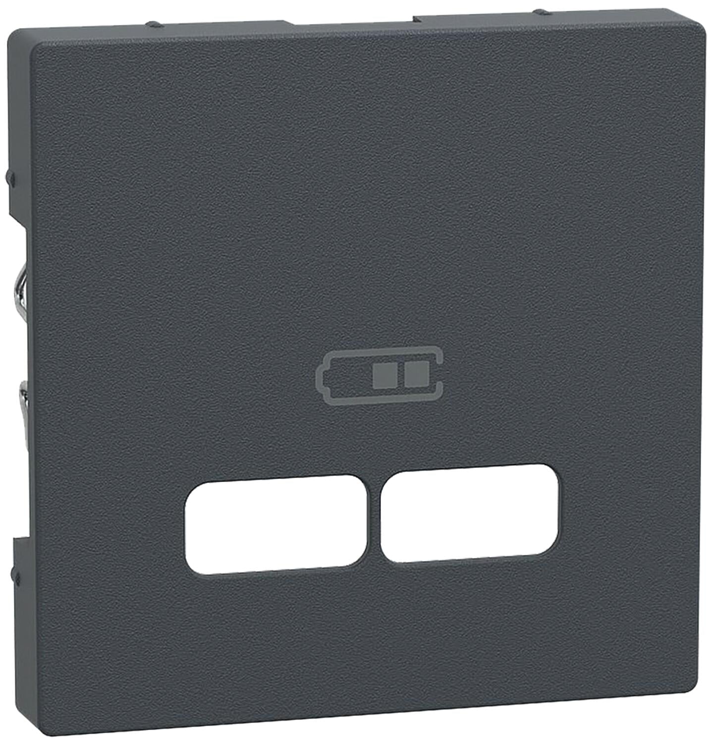 Central plate for USB charging station insert, matte black