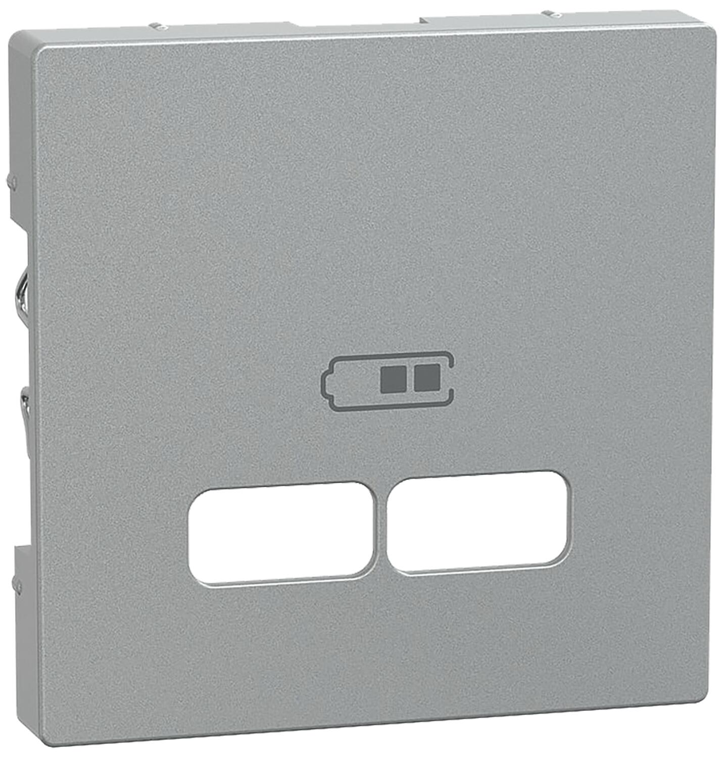Central plate for USB charging station insert, matte black