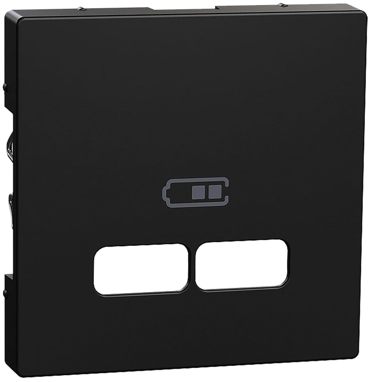 Central plate for USB charging station insert, matte black