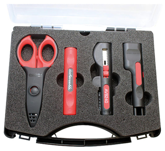 4-piece tool set in a plastic case, SETQUADRO
