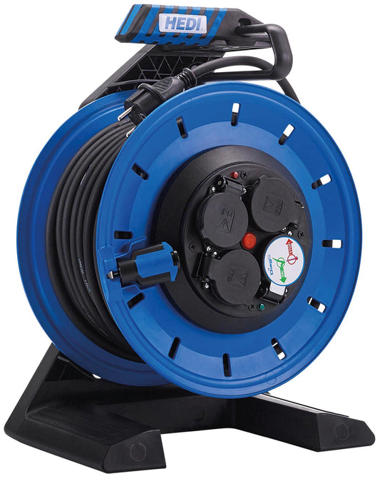 Enrouleur de câble entièrement en plastique Champion de 7e génération avec bague collectrice (insert à douille fixe), longueur de câble 40 m H07RN-F 3G1.5