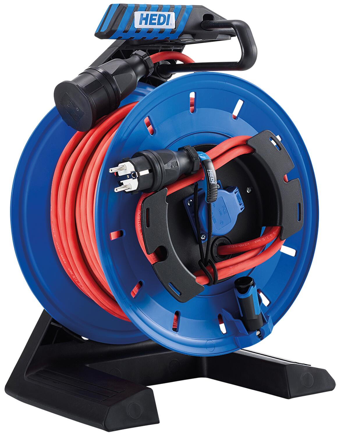 All-plastic power cord reel Generation 7 Champion 40 m 1x230V Schuko socket