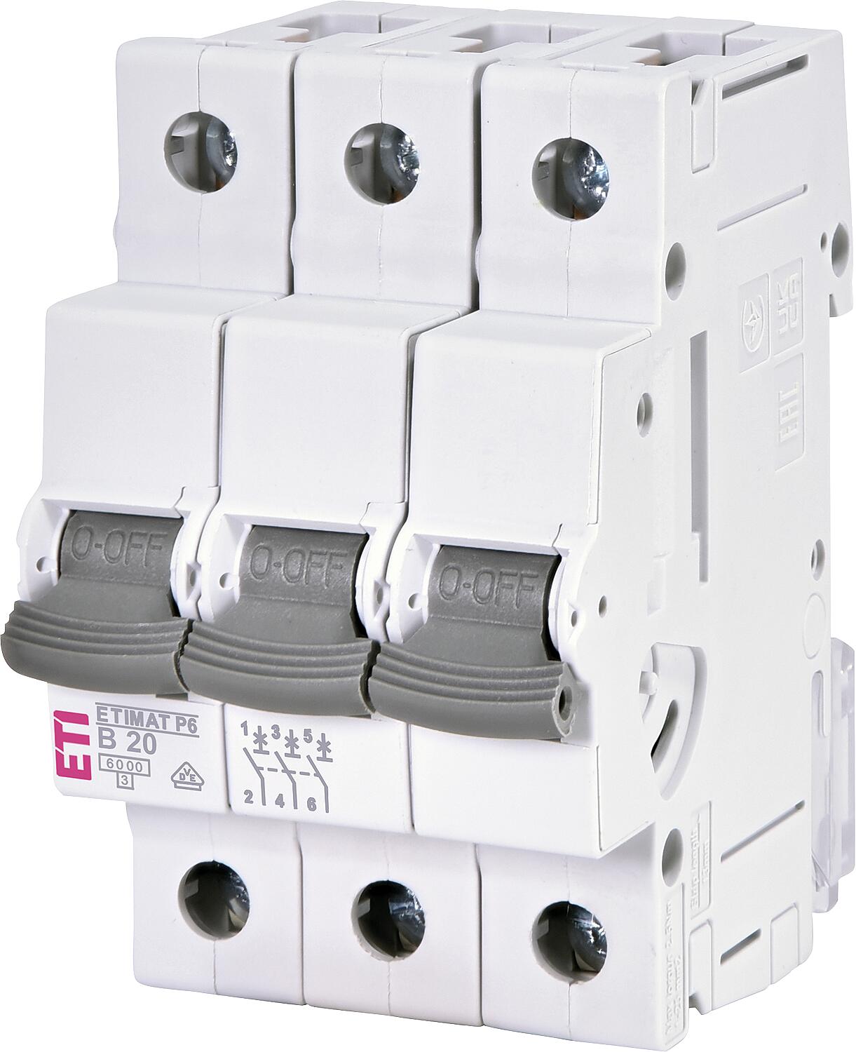 Etimat 6, 3p, B6 circuit breaker