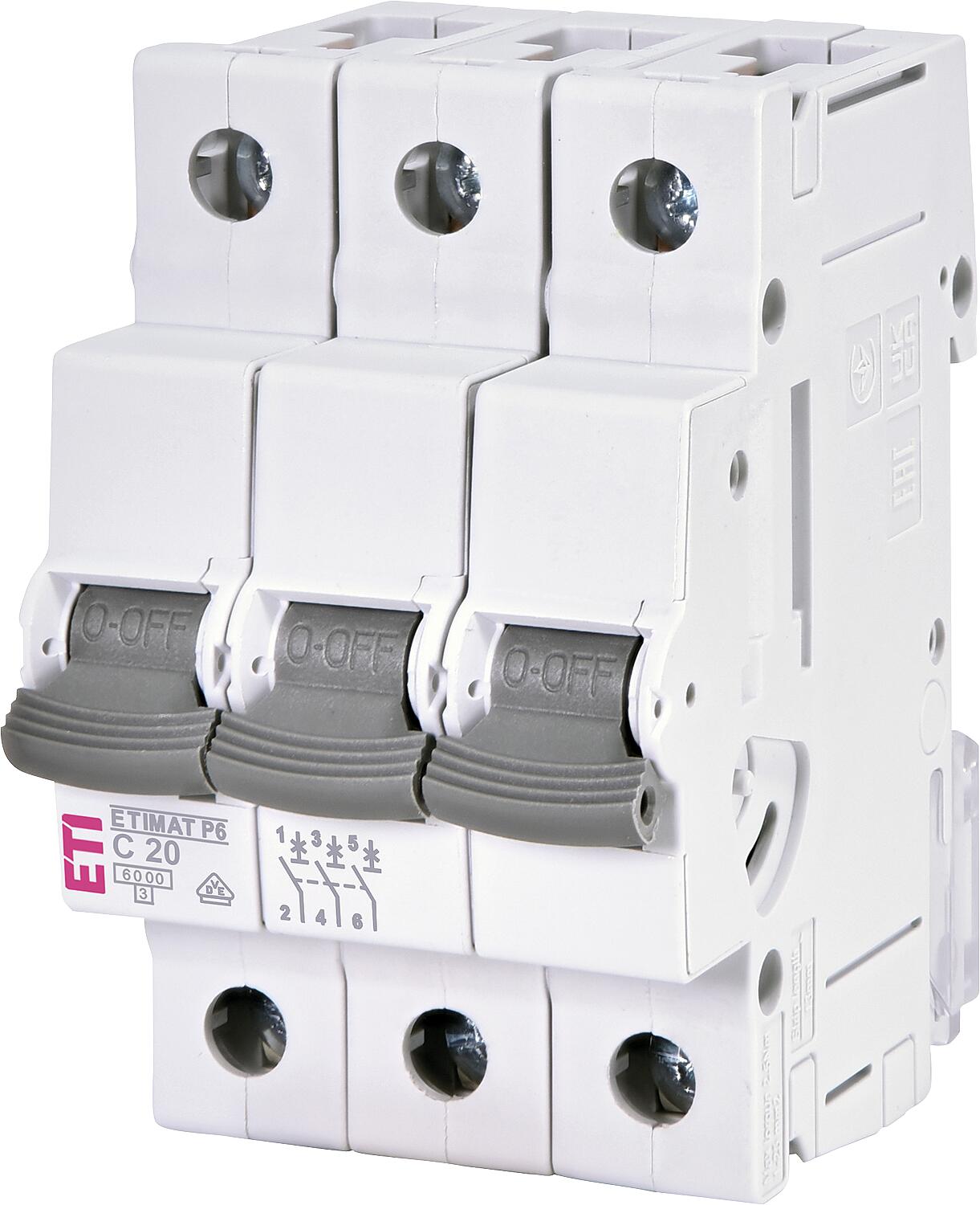 Etimat 6, 3p, B6 circuit breaker