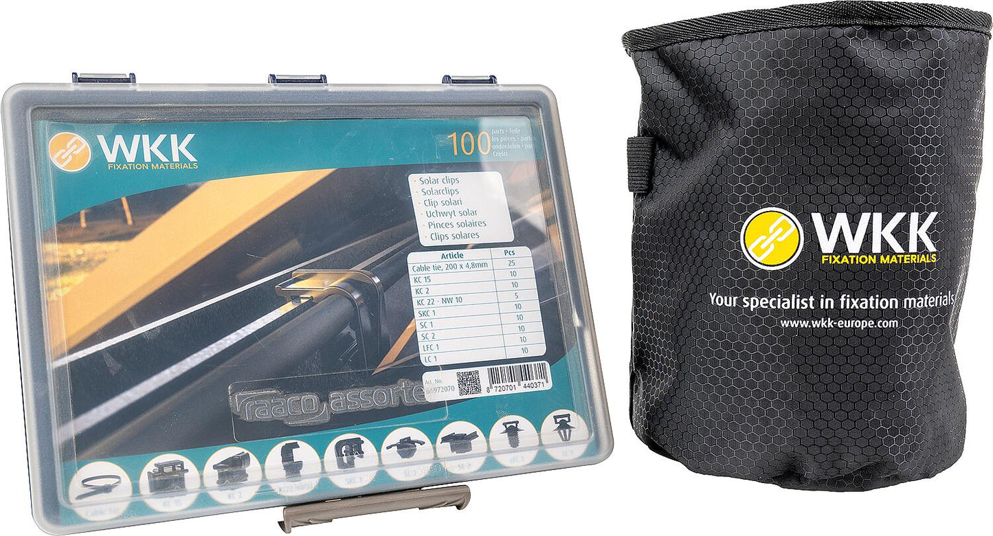 Assortiment de 100 pinces solaires avec trousse à outils