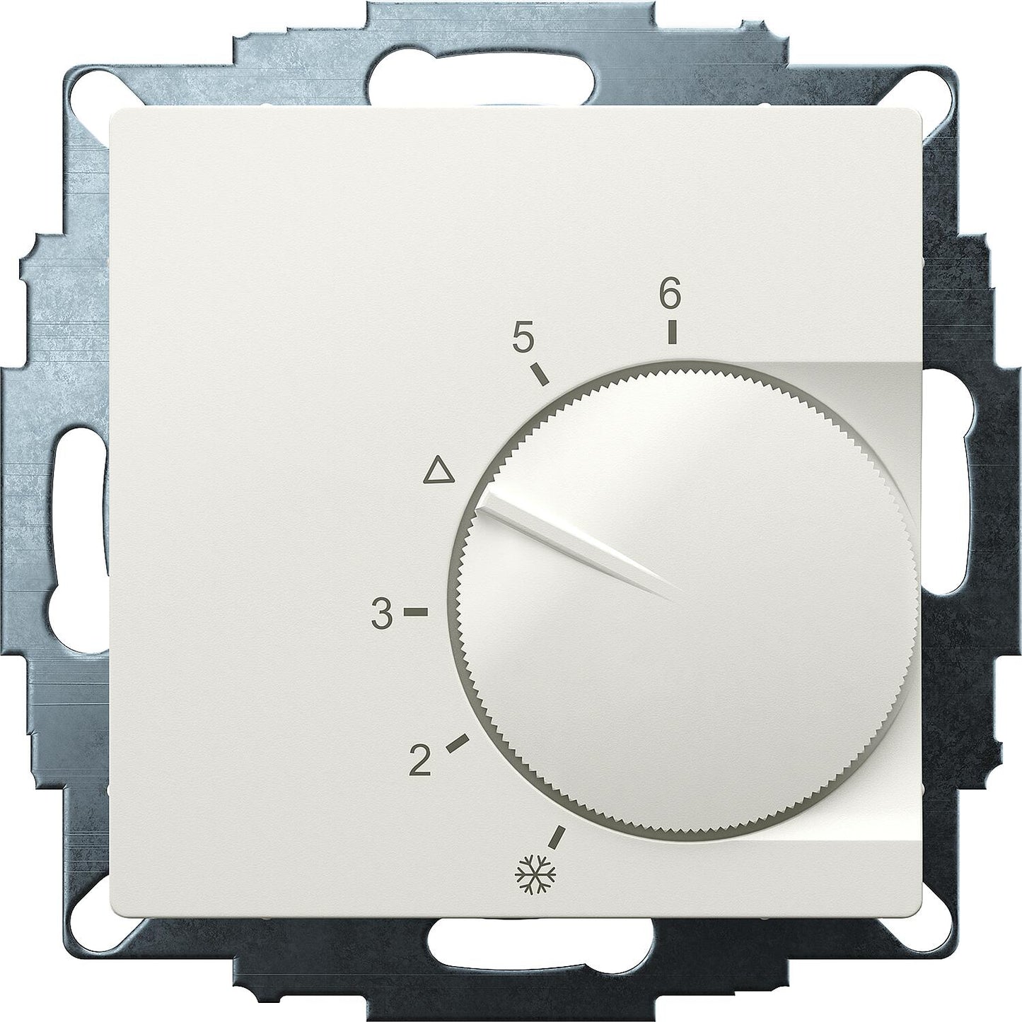 Eberle room temperature controller, normally open, heating, RAL 9010 gloss, 55x55 mm UTE 1003-RAL9010-G-55