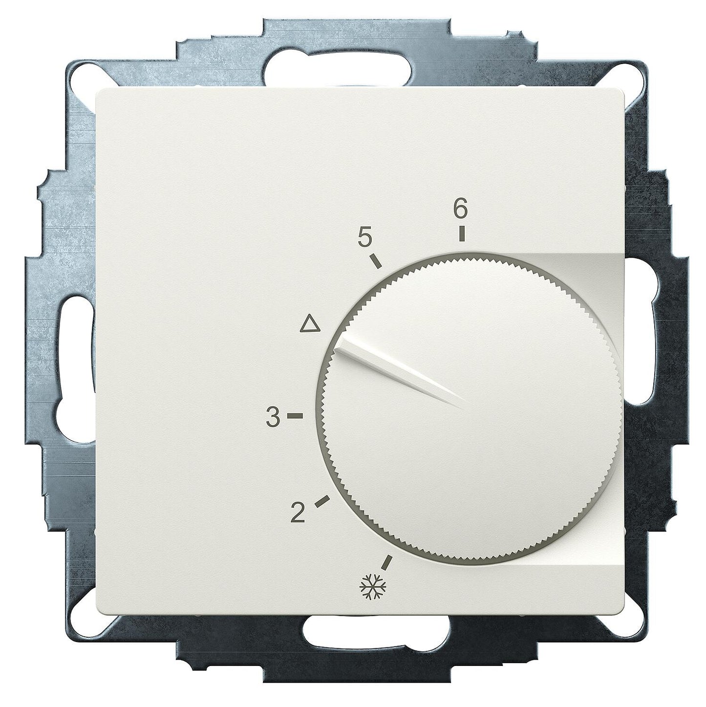 Eberle room temperature controller, normally open, heating, RAL 9010 gloss, 55x55 mm UTE 1003-RAL9010-G-55