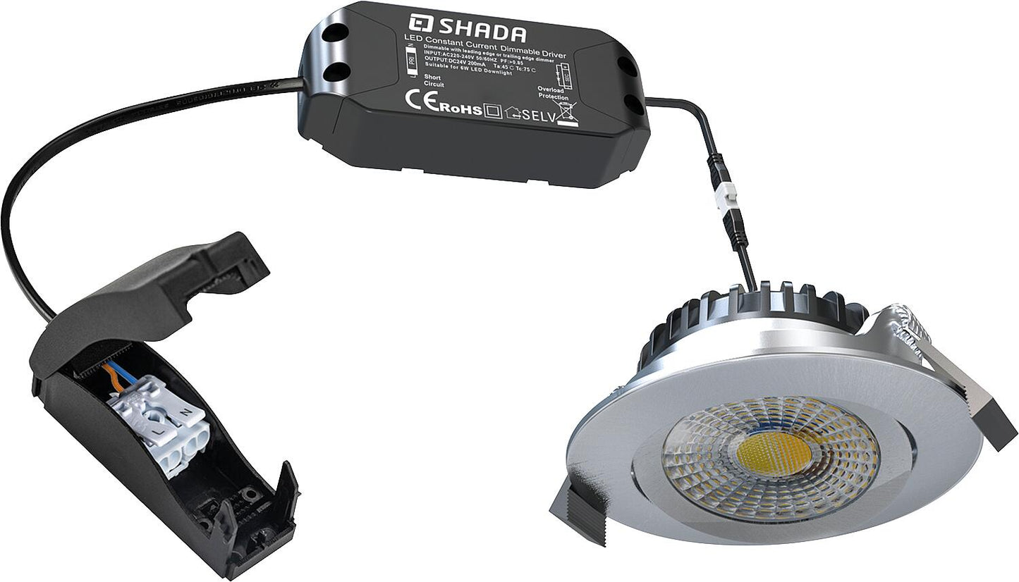 LED recessed spotlight - 6W 530lm 2700–1800K - dimmable - white