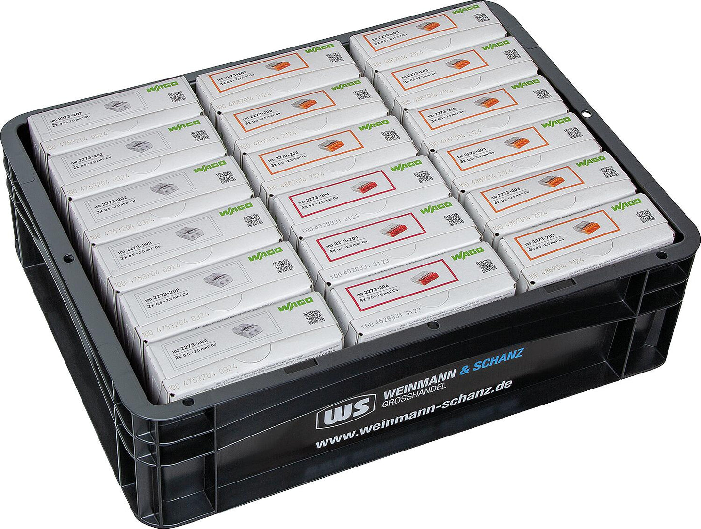 Vorteilspaket: Verbindungs-Steckklemmen-Set WAGO, 1800-teilig, inkl. WS-Transportbox