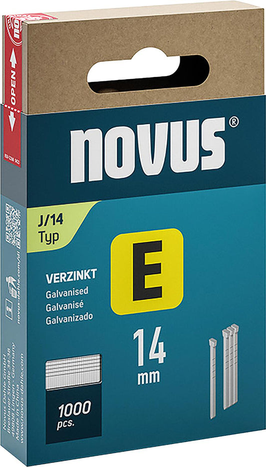 Novus type EJ/14 galvanized staples, pack size: 1000 pieces