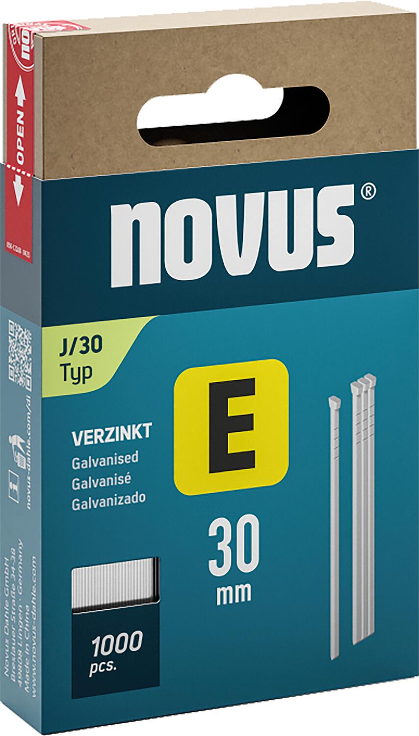 Agrafes galvanisées Novus type EJ/30, conditionnement : 1 000 pièces