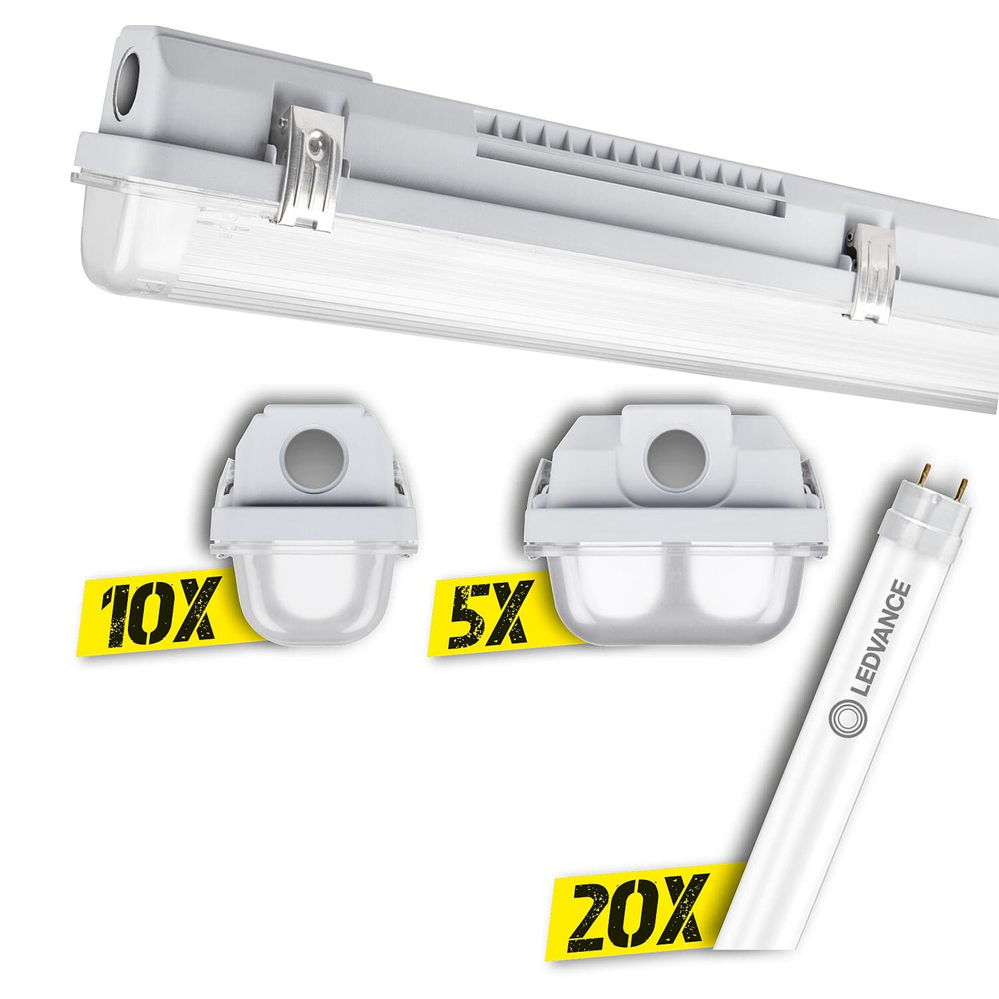 Kit d'éclairage pour salles de bains Ledvance GEN 3, étanche à l'humidité - 35 pièces, IP65, 1500 mm