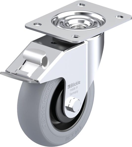 BLICKLE swivel caster, sheet steel, LE-POES 100K-FI-SG, wheel diameter 100mm with brake