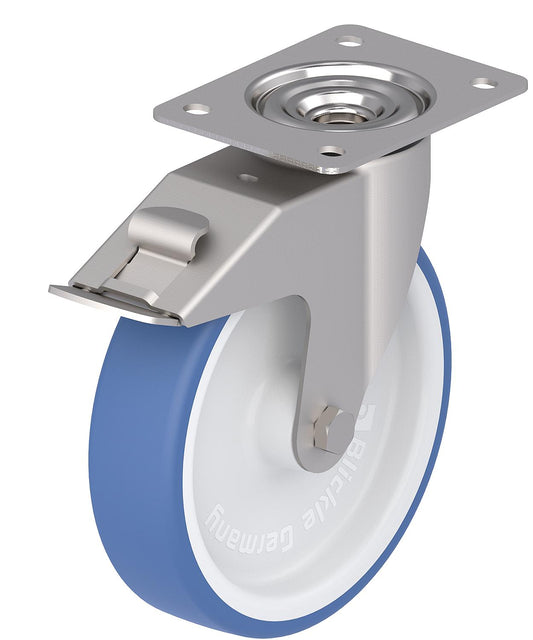 BLICKLE stainless steel swivel caster LEX-POTHS 100G wheel-Ø 100mm with brake