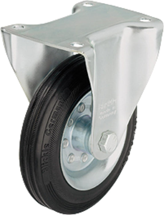 Solid rubber swivel caster B-VE 80R, plate size 100x85 mm, wheel Ø 80 mm, load capacity 50 kg